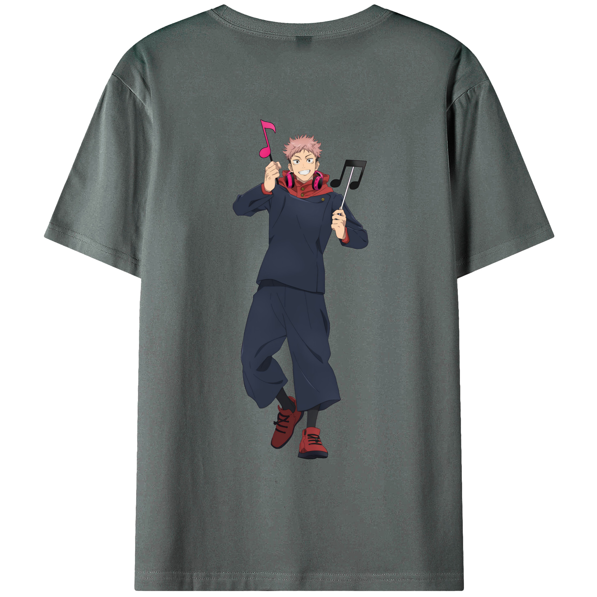 （画像用） 呪術廻戦 Jujutsu Kaisen 綿100％ メンズ半袖Tシャツ（バックプリント） 通気性
